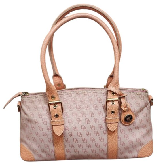 Y2K Dooney & Bourke Logo Pink Canvas Bag Purse - Picture 2 of 16